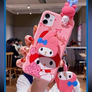 Hello Kitty Pink iPhone 16 Pro Mac Case with Charm